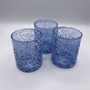 Set of 3 Blue Speckled Glasses